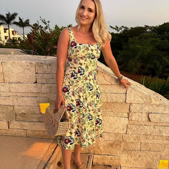 Floral Summer Dress linen blend - Picture 3 of 7